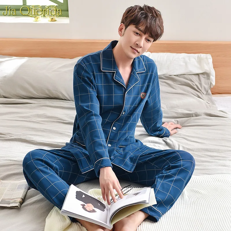 Мужская одежда для сна новинка Осень зима роскошная мужская домашняя 100% хлопок с