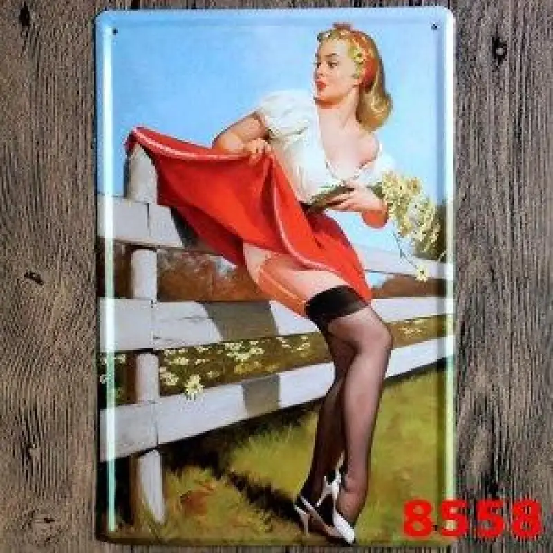 PINUP Знак Логотип табличка винтажная металлическая живопись Настенная Наклейка