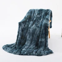 gradient color plush throw blanket soft fluffy quilt bed cover long shaggy bedroom sofa child winter warm double sided bedspread