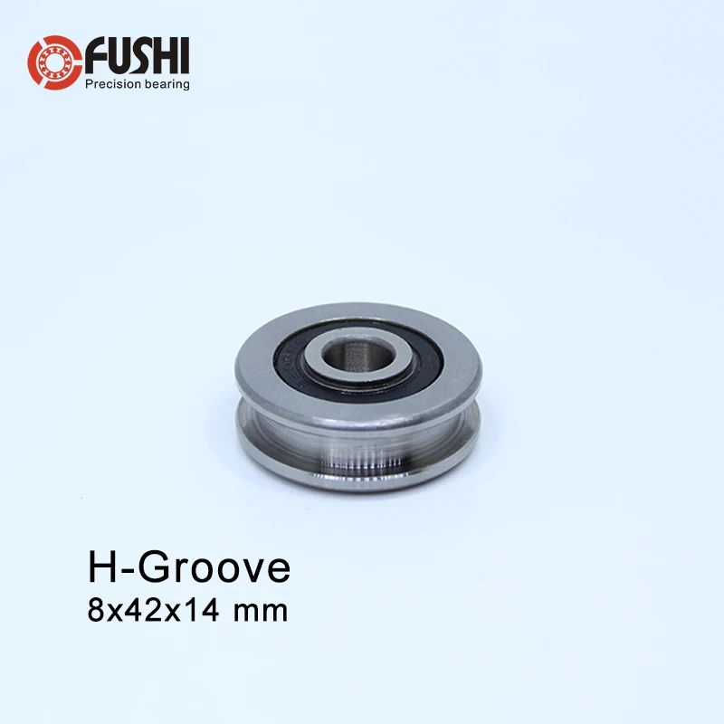 H Groove Bearing ( 1PC ) 8*42*14 мм Стальные ролики H8/7 Скользящий направляющий подшипник для дверей и окон Безшумные подшипники U-образной полки.