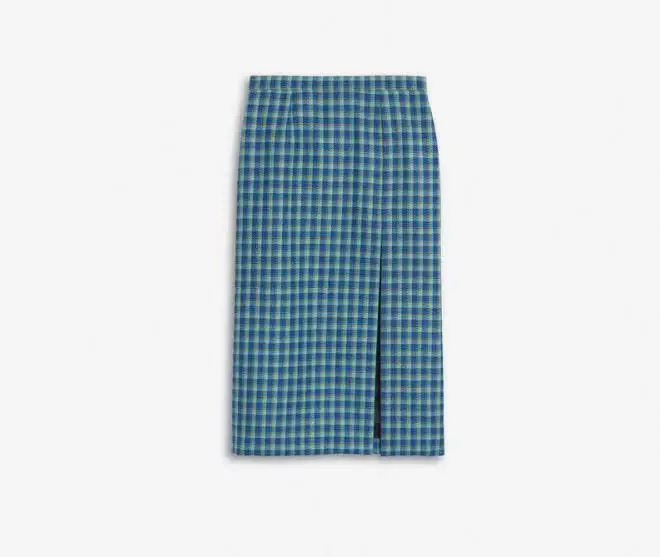 skirt Женский винтажный клетчатый Блейзер, mujer, длинный рукав, Блейзер, femme,, Осень-зима, Модный женский клетчатый ретро пиджак с открытыми плечами, костюм - Цвет: skirt