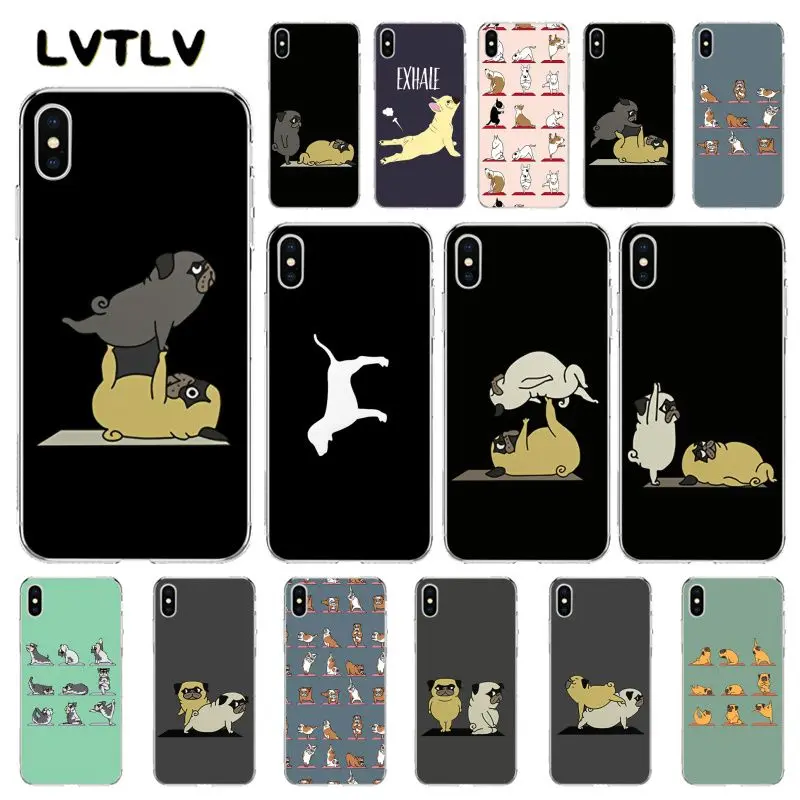 LVTLV чехол для телефона с забавным рисунком собаки йоги iPhone 11 pro XS MAX 8 7 6 6S Plus X 5 5S SE