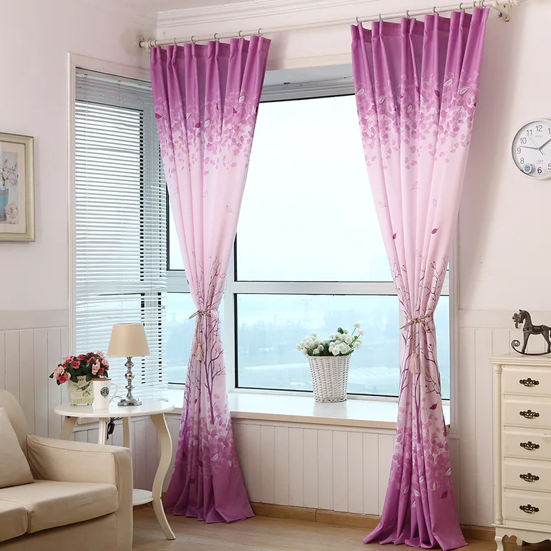 Дерево богатства фиолетовая с принтом обычные затемняющие шторы для гостиной