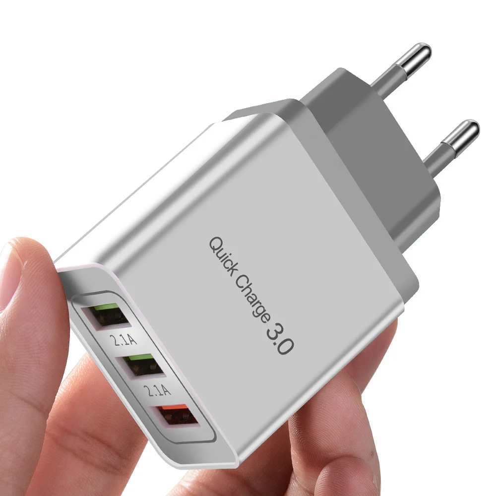 Grey Быстрое зарядное устройство Suhach 3,0 USB зарядное устройство сетевой адаптер питания для мобильных телефонов iPhone iPad samsung Xiaomi QC3.0 быстрое зарядное устройство для путешествий - Тип штекера: Grey