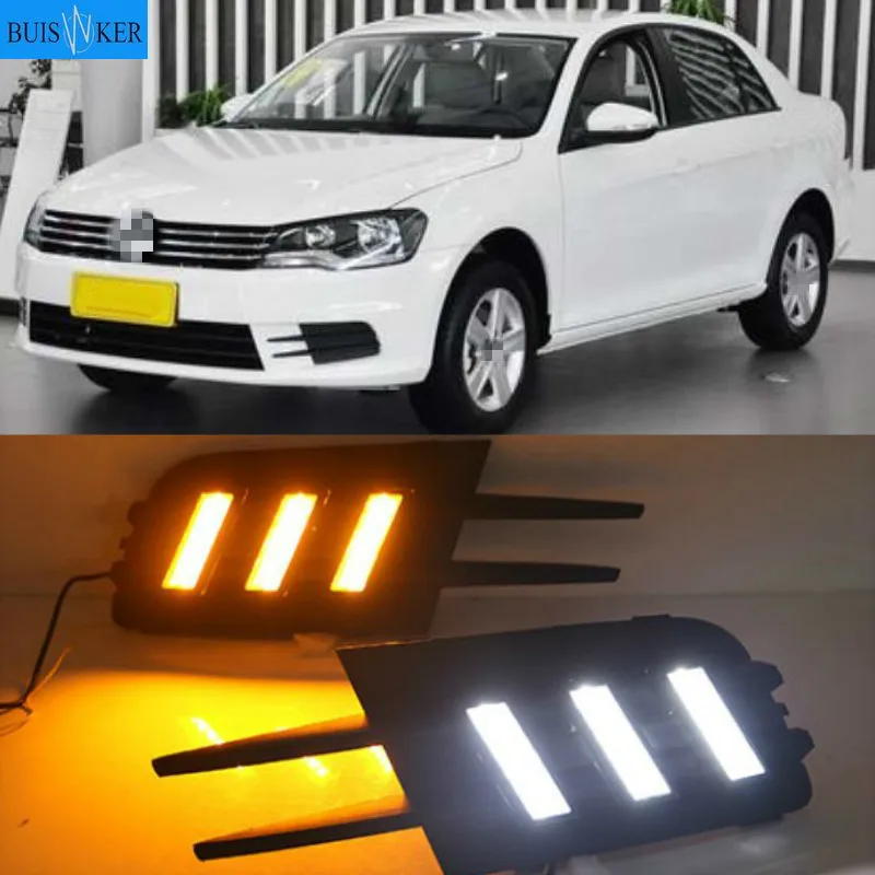 Шт/Лот из 12v светодиодный LED DRL Дневной свет для Volkswagen Bora 2013 2015 Габаритные огни