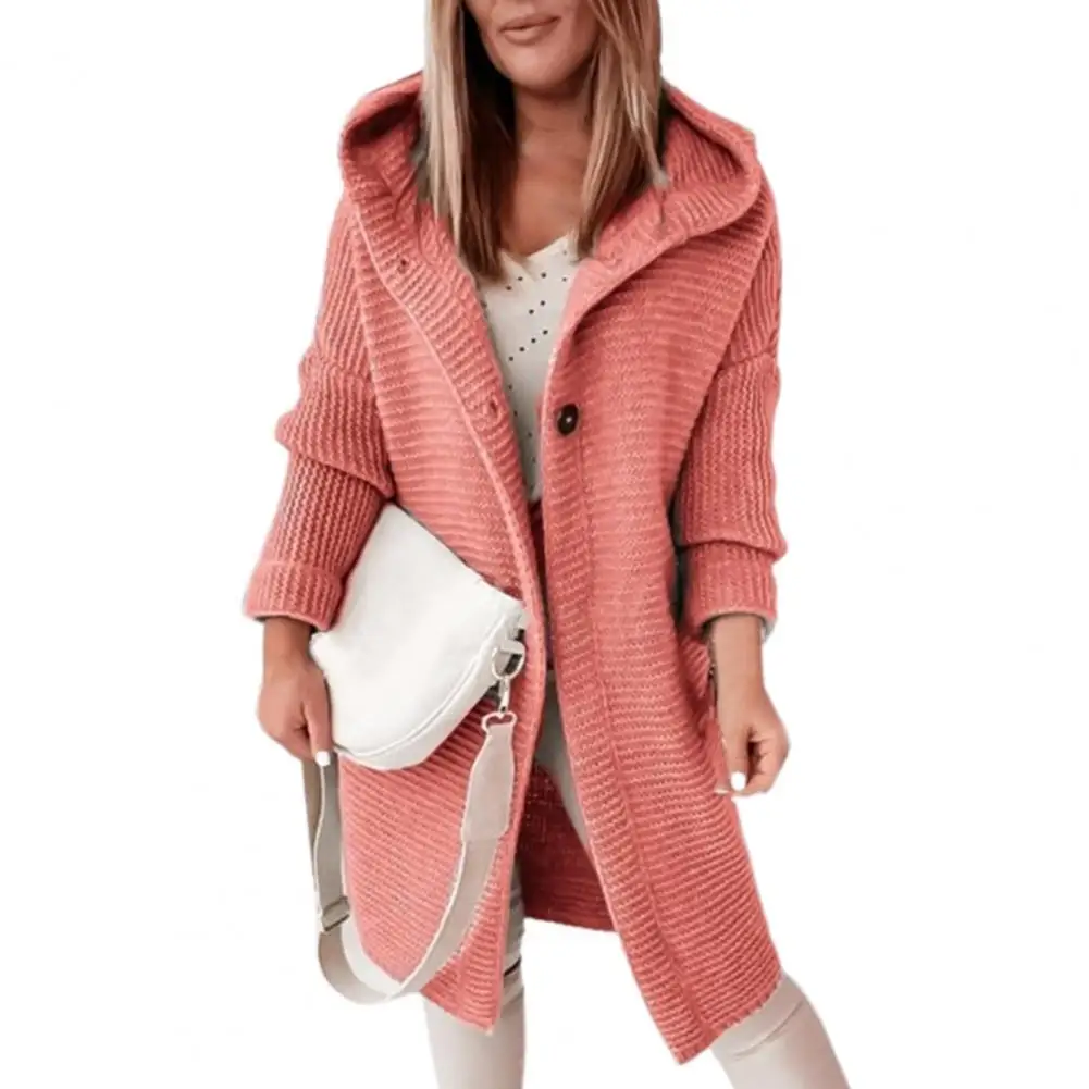 Зимний женский вязаный кардианский свитер толстовки Женские однотонные