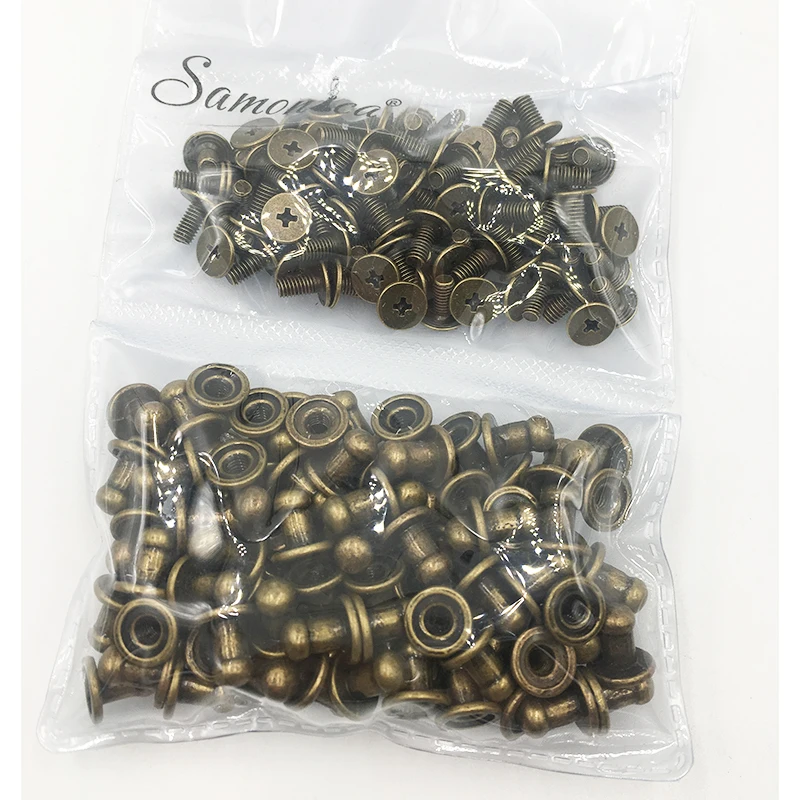 100 наборов 8 мм бронзовые круглые кнопки шипы металлические штифты заклепки панк