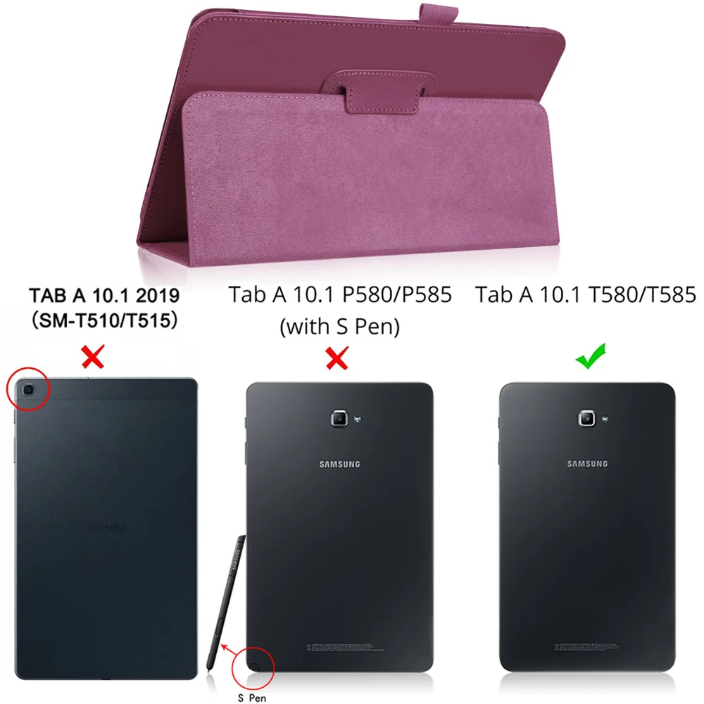 Чехол для samsung Galaxy Tab A A6 10,1 T580 T585 SM-T580 SM-T585 Магнитный чехол с откидной крышкой - Цвет: Purple
