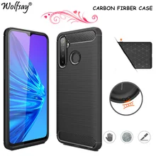 Carbon Fiber Cover For Oppo Realme C3 Case Real Me C3 Rubber Bumper Silicone Shockproof Cover For Oppo Realme C3 Case Realme C3
