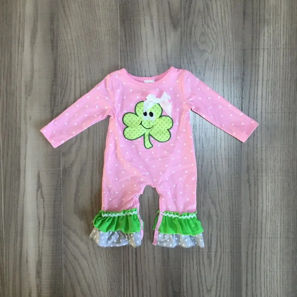 Одежда для малышей Детский комбинезон ребенок детский розовый с клеверным лицом