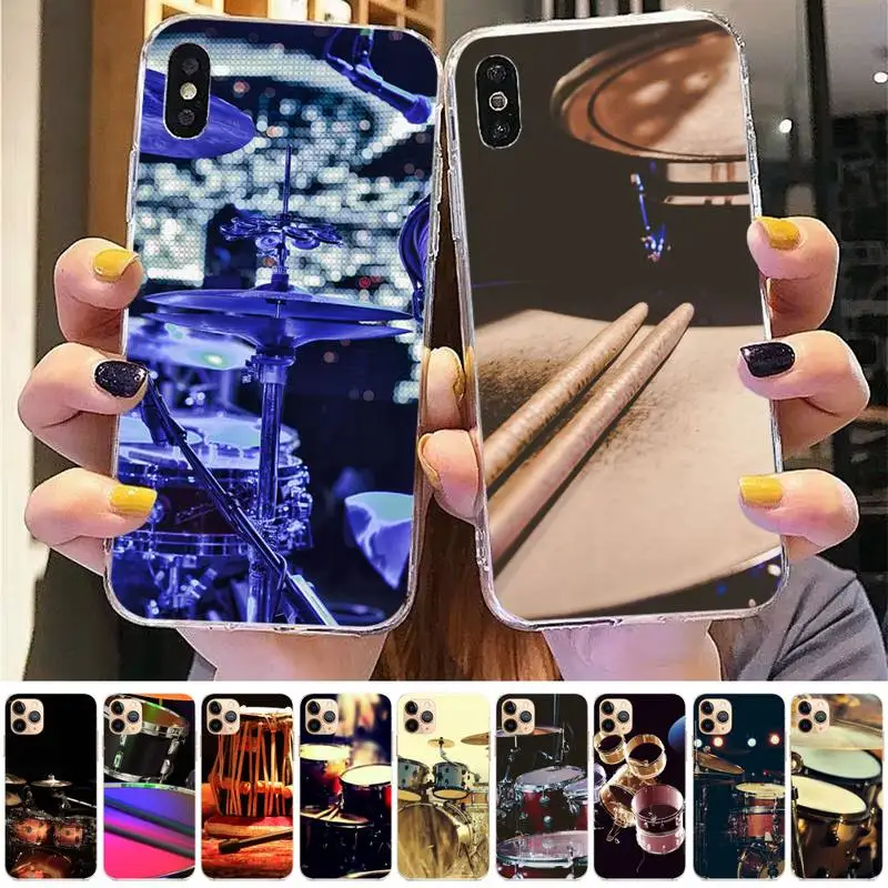 

Musical Instrument Drum Phone Case for iphone 13 8 7 6 6S Plus X 5S SE 2020 XR 11 12 pro XS MAX
