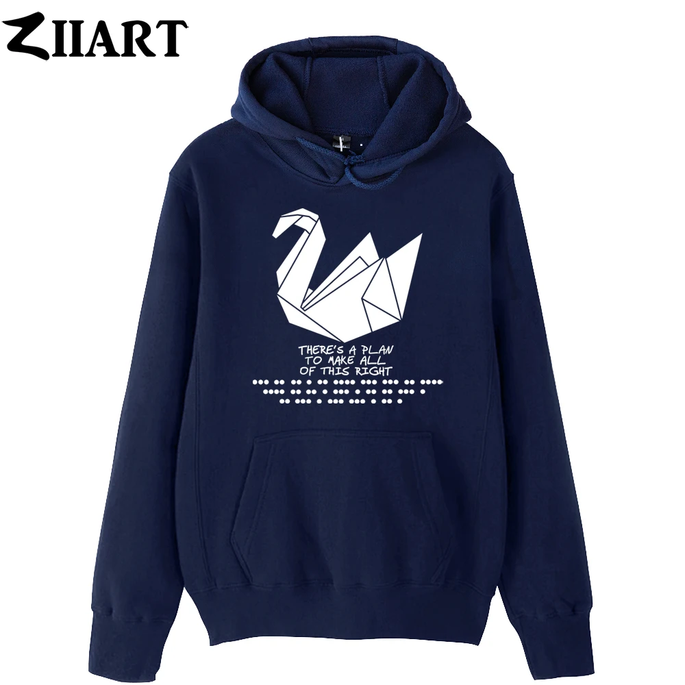 

Girls Woman Hoodie Prison Break Dots A Plan Paper Crane Duck Swan Couple Clothes Autumn Winter Fleece ZIIART