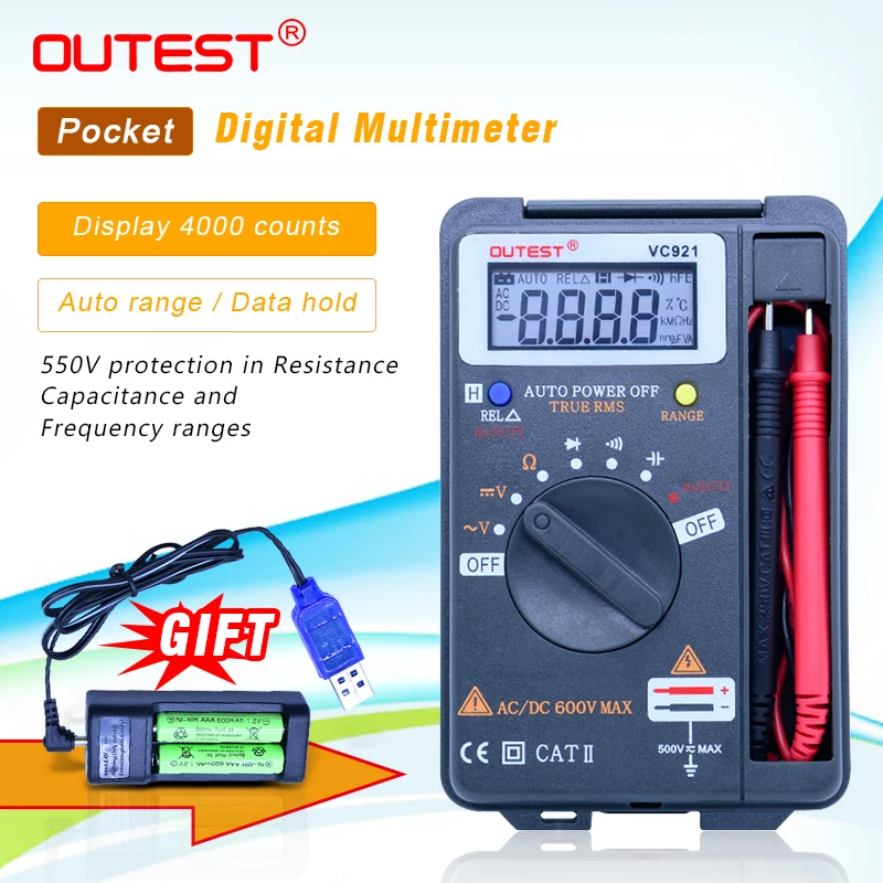 OUTEST 3 3/4 Multitester VC921 3999 DMM против ВИКТОР vc921 мини интегрированный портативный карманный цифровой мультиметр