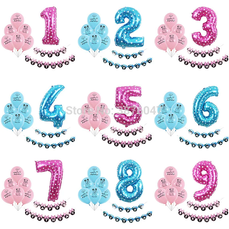 Воздушные шары в виде Минни/Микки для дня рождения Мультяшные мальчиков и