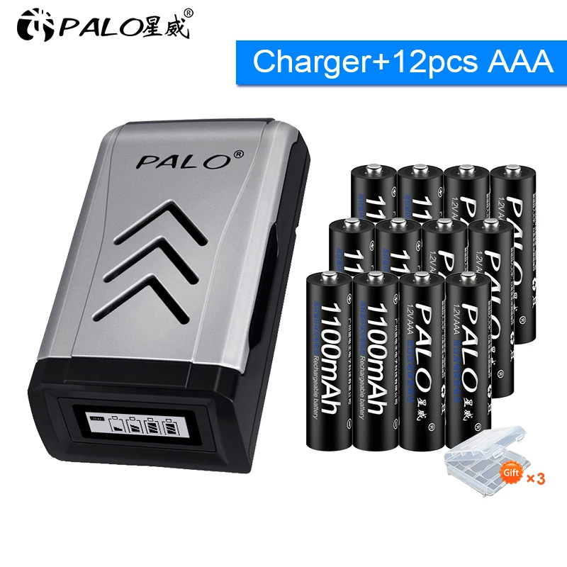 PALO 1 2 в AAA Ni MH Перезаряжаемые Батарея 1100mAh aa для Температура пистолет пульт