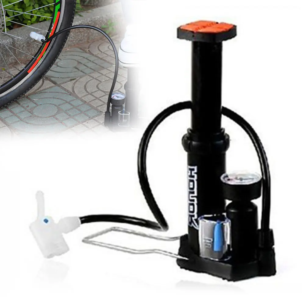 

Bicycle Accessories Mini Portable Bike Pump Foot Activated Tyre Inflator with Pressure Gauge Presta/Schrader Valave