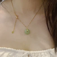 hetian jade round necklace for women chinas lucky charm designer fashion choker elegant bridal jewelry wedding accessories gift