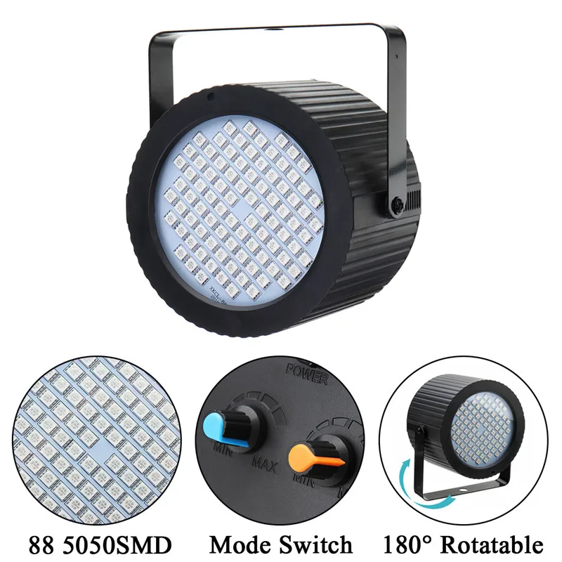 88 светодиодный RGB мерцающий светильник стробоскоп звук голоса активный