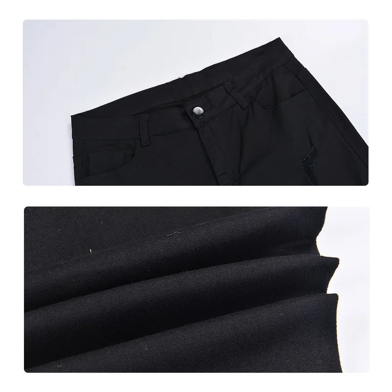 MoneRffi мужские джинсовые брюки-карандаш, винтажные длинные джинсовые брюки с дырками, повседневные рваные джинсы в стиле хип-хоп, уличная мужская одежда