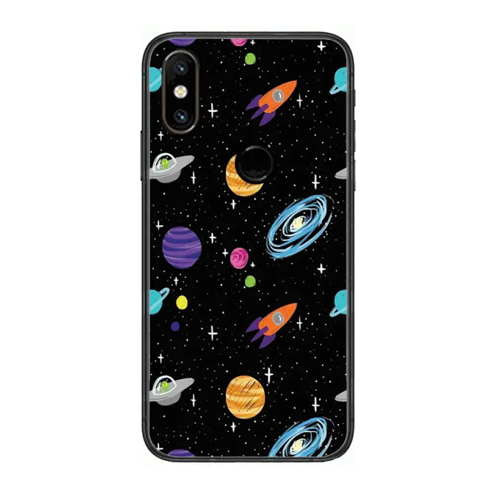 

Cartoon starry sky Phone Case For xiaomi M2 C3 X3 F2 Lite NFC 6 5 x Poco k30 Pro Anime Black Cover Silicone Back Pretty