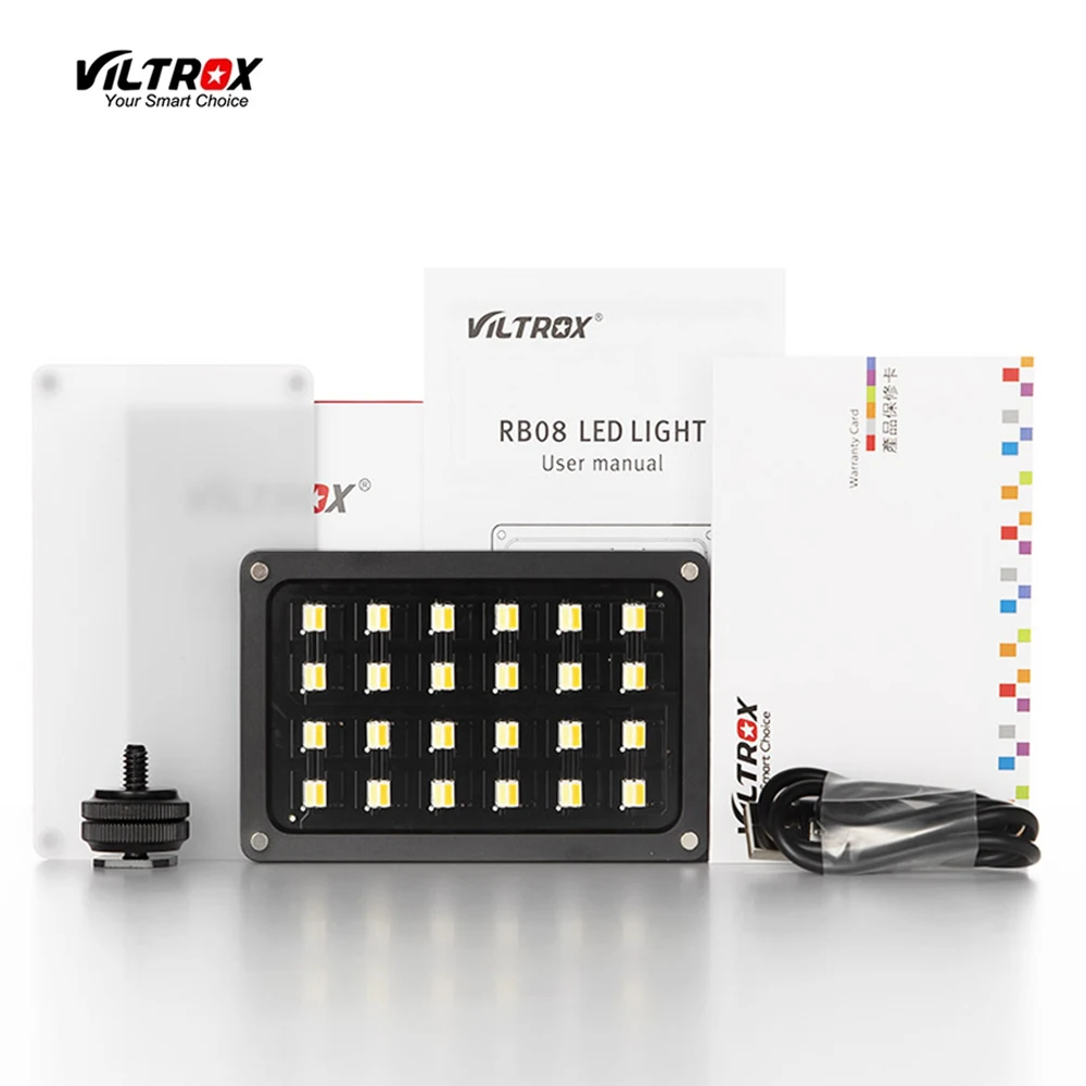 

Viltrox RB08 Bi-color 2500K-8500K Mini Video LED Light Portable Fill Light Built-in Battery for Phone Camera YouTube live