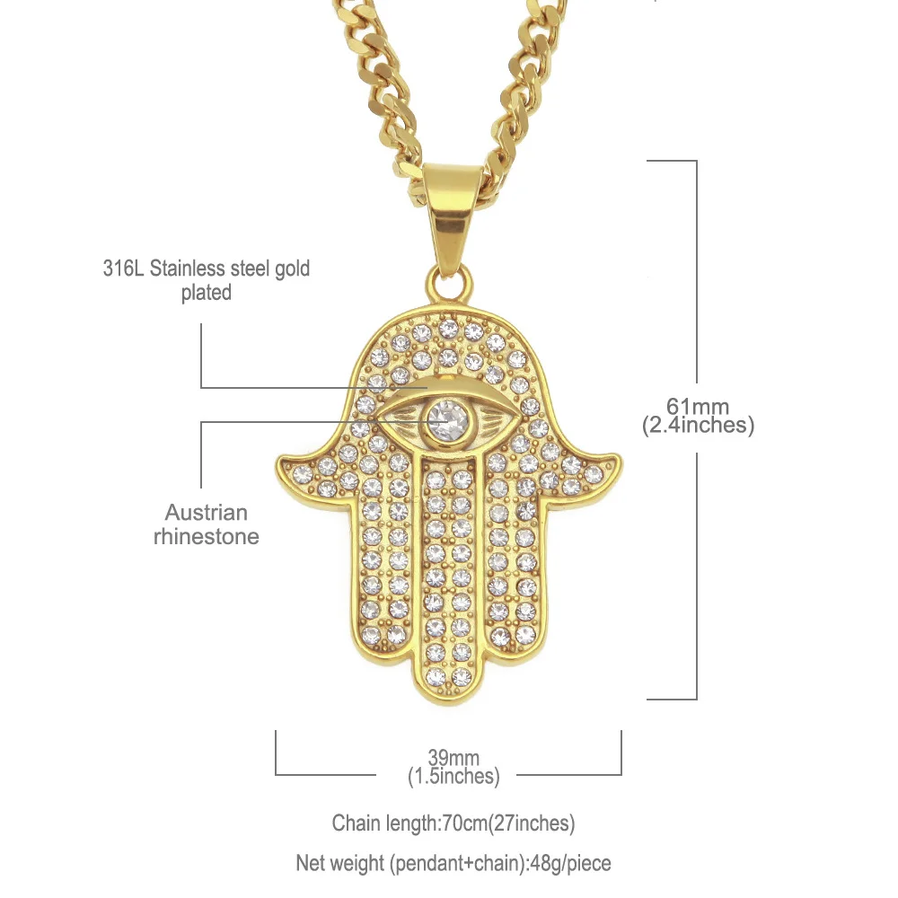 

KristenCo Fashion Stainless Steel Men's Zircon Pendant Hip Hop Necklace Free Shipping Fashion Jewelry
