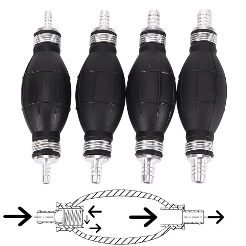 JETTING 4 styles Line Pump Primer Bulb Hand Primer Gas Petrol Pumps Rubber And Aluminum Hand Fuel Pump Apply to All Fuels