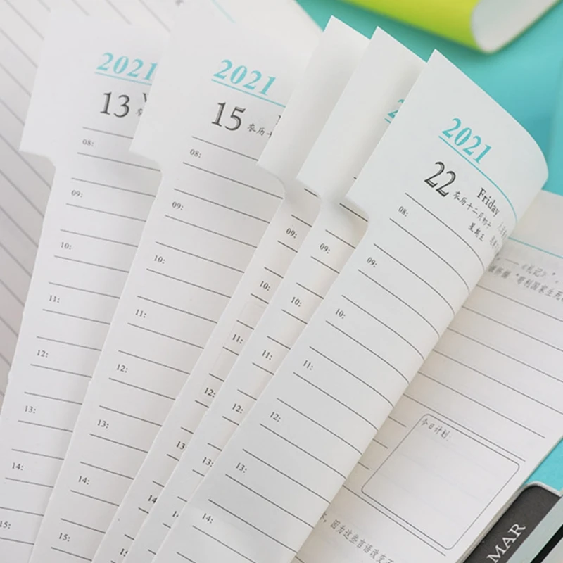 

2021 Large Annual Planner, "Time Can Not Be Won Again "Yearly Monthly Weekly Daily Bound Dated Agenda Notebook