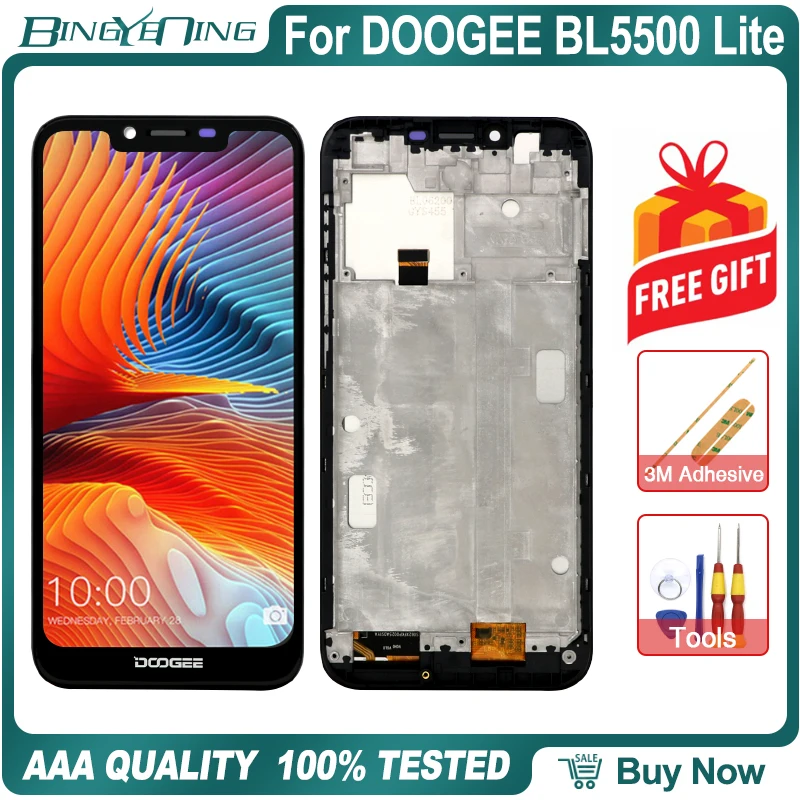 Новинка,, Для Doogee BL5500 Lite, ЖК-дисплей и сенсорный экран, дигитайзер с рамкой, модуль дисплея, аксессуары, замена