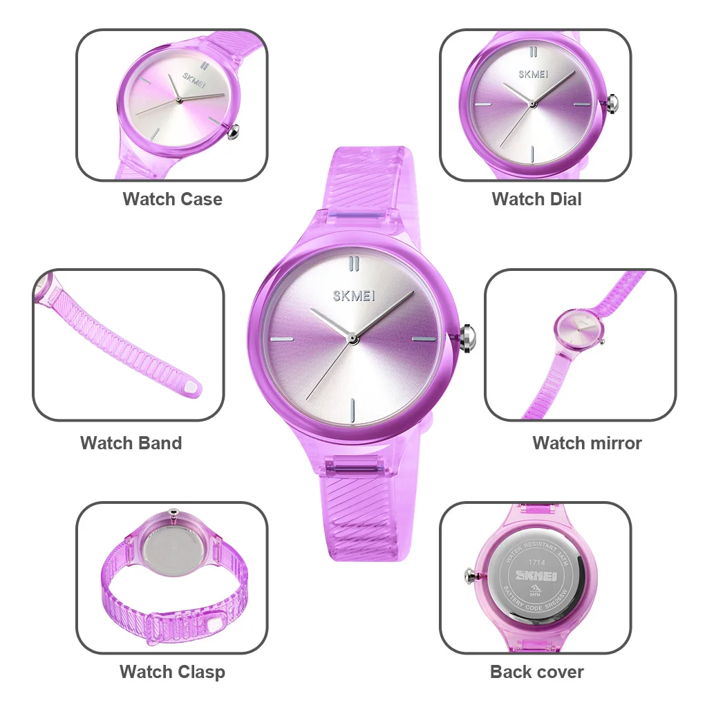 Часы наручные SKMEI женские кварцевые роскошные брендовые Простые Модные для