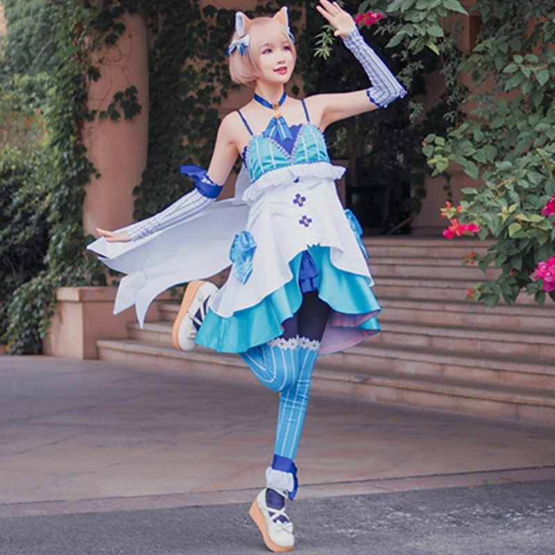 Полный комплект женского платья Re Zero костюм Феликс Аргайл Cosplay кошачьи ушки Tails Re: