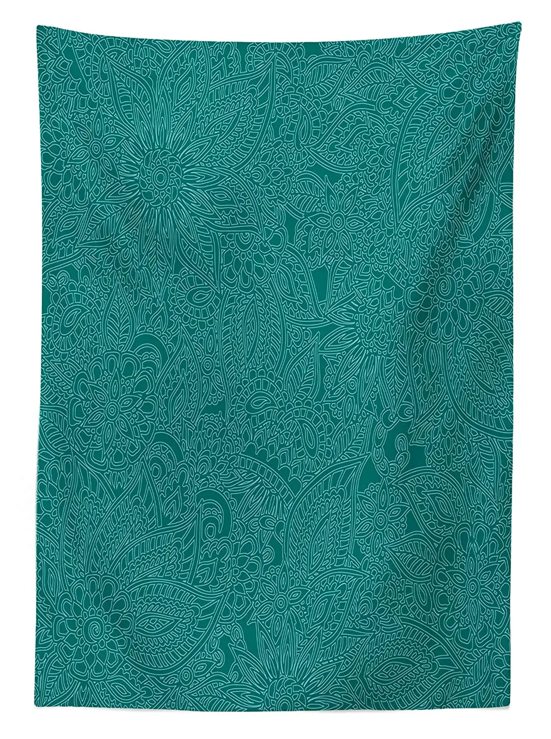 Бирюзовая Декоративная скатерть абстрактные огромные Цветы Узор Пейсли цветет