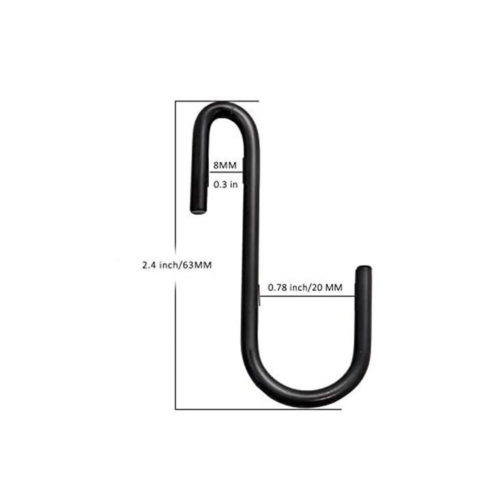 

10Pcs black S-shaped stainless steel hook kitchen bathroom durable towel hook home kitchen for hanging pot pot bag plant hook