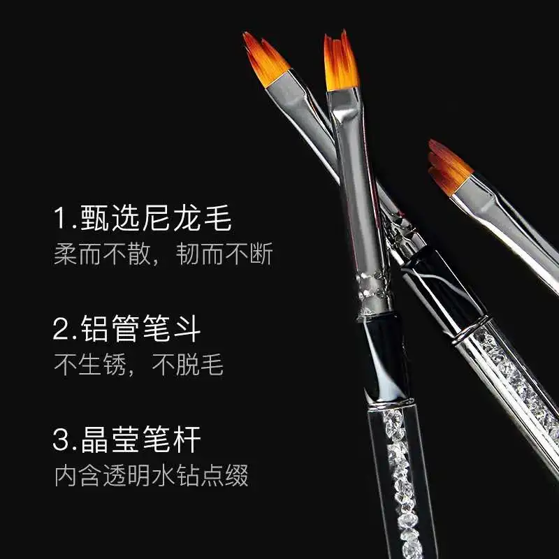 Nail Art Brush French Gradient Half Moon Smile Flat Pen Manicure Drawing Painting Tips UV Gel Extension Builder Tool enlarge