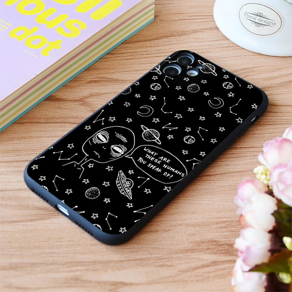 

For iPhone Tumbl Alien Design Print Soft Matt Apple iPhone Case 6 7 8 11 12 Plus Pro X XR XS MAX SE