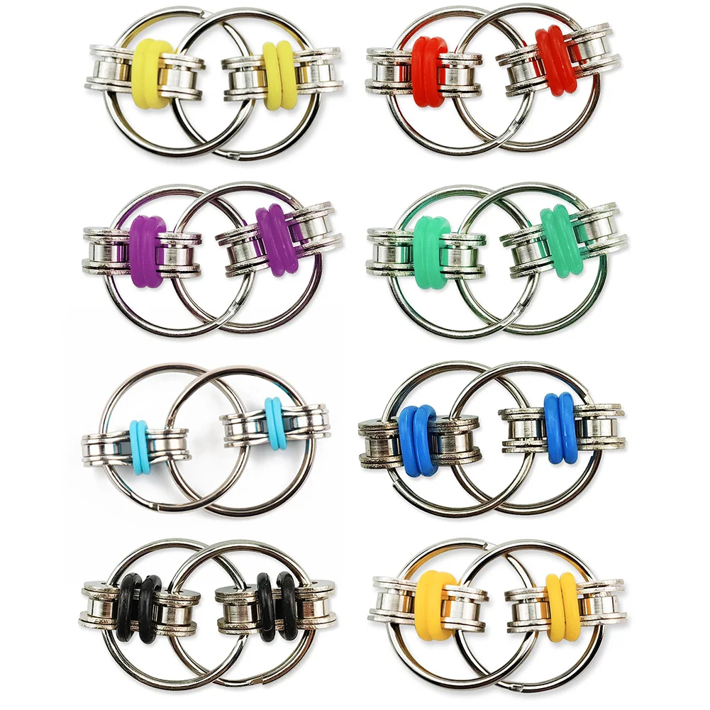 

5 colors Creative Toys Fidget Toys Bike Chain Fidget Toy for Autism ADHD Stress Hands Funny Toy Children New Metal Puzzle Chain
