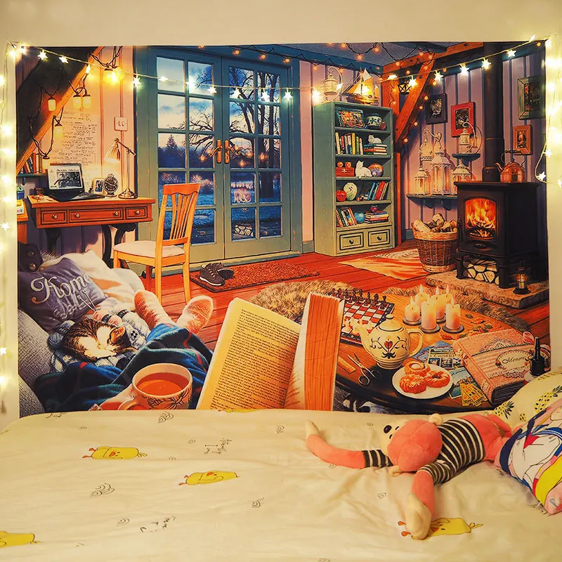 

Personalize Cartoons Comics Tapestry Headboard Wall Art Bedspread Dorm Tapestry for Living Room Bedroom Home Decor