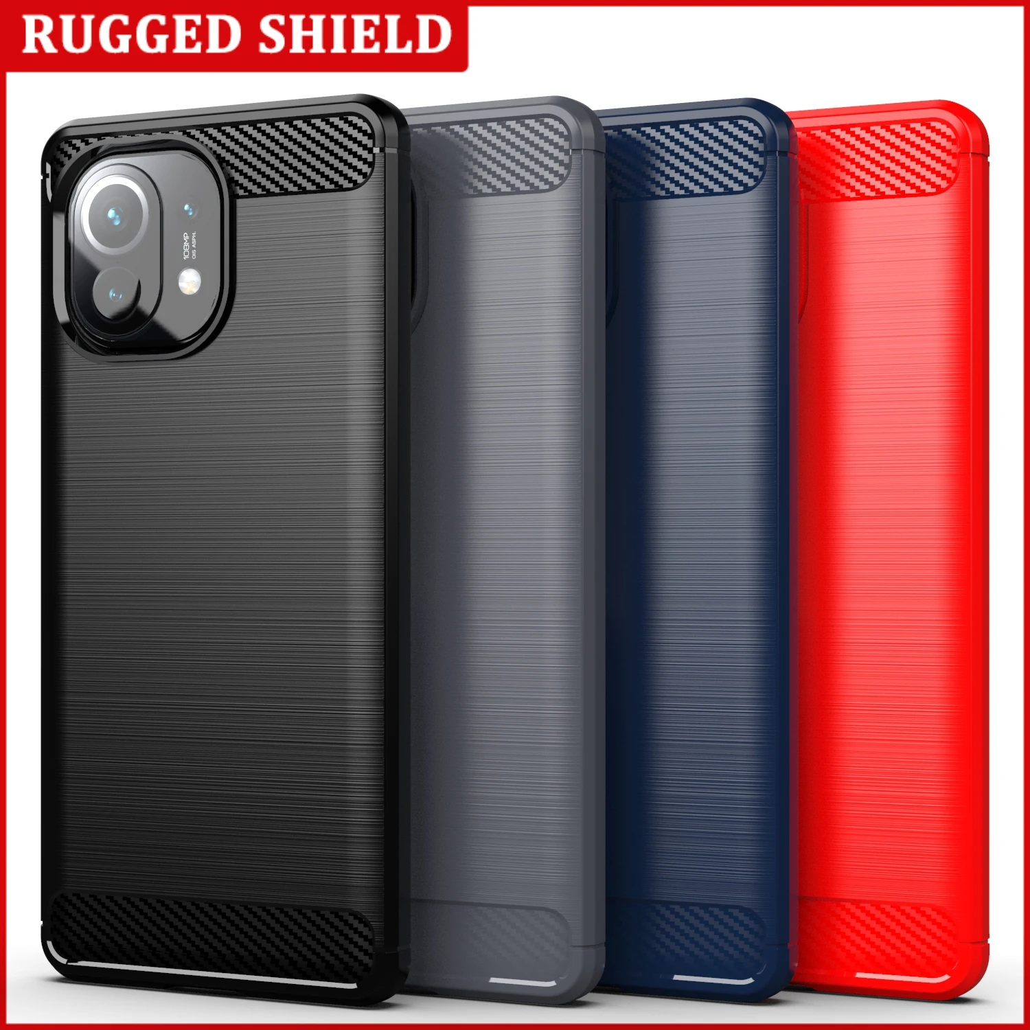 

Brushed Texture For Xiaomi 11 Ultra Pro Cases Soft Silicone TPU Case Carbon Fiber Armor Phone Case Cover Frame Shockproof Coque