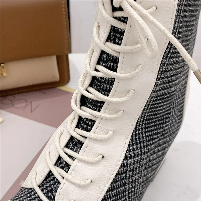 Модные женские ботильоны новый стиль квадратный носок однотонная обувь Laies