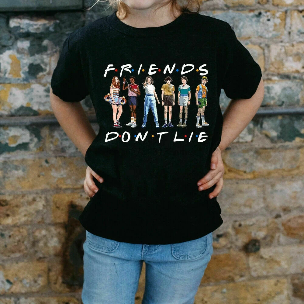 100% хлопок Детская футболка с принтом &quotочень странные друзья&quot &quotне