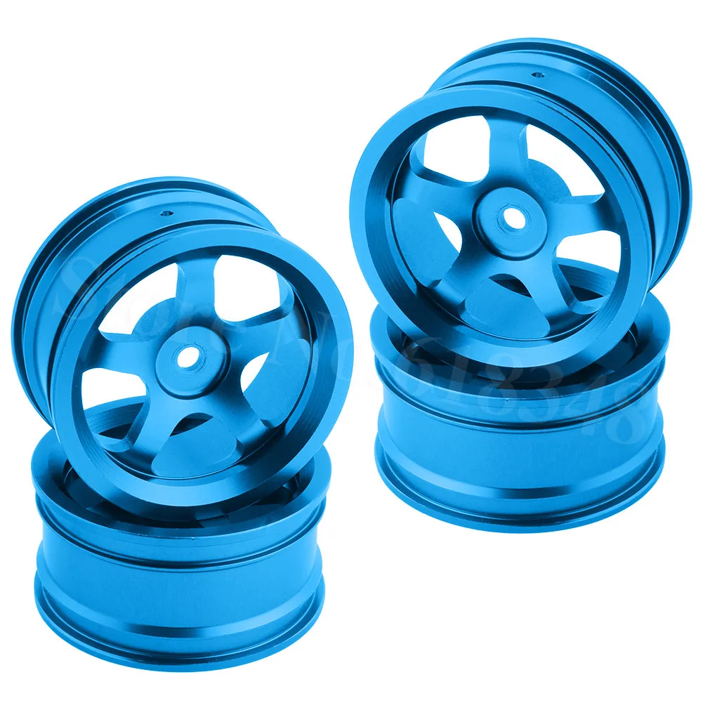 Blue 4 шт. колесные диски из алюминиевого сплава для RC 1:10 Drift On-Road модели гоночных автомобилей запчасти для обновления HSP Redcat HPI Himoto - Цвет: Blue