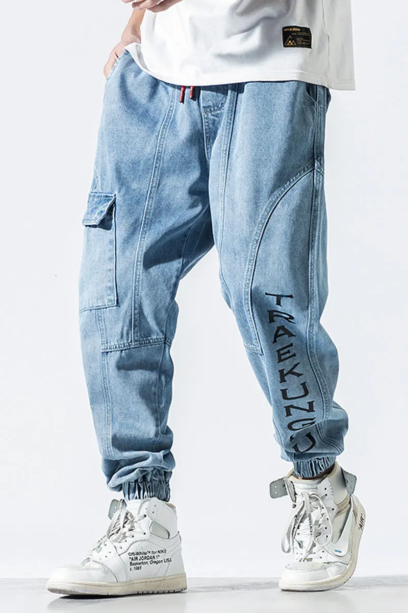 Denim Vintage Washed Retro Trousers Erkek Pantolon Calca Jean Masculina Fashion Men Hip Hop Baggy Loose Fit Harem Pant | Мужская одежда