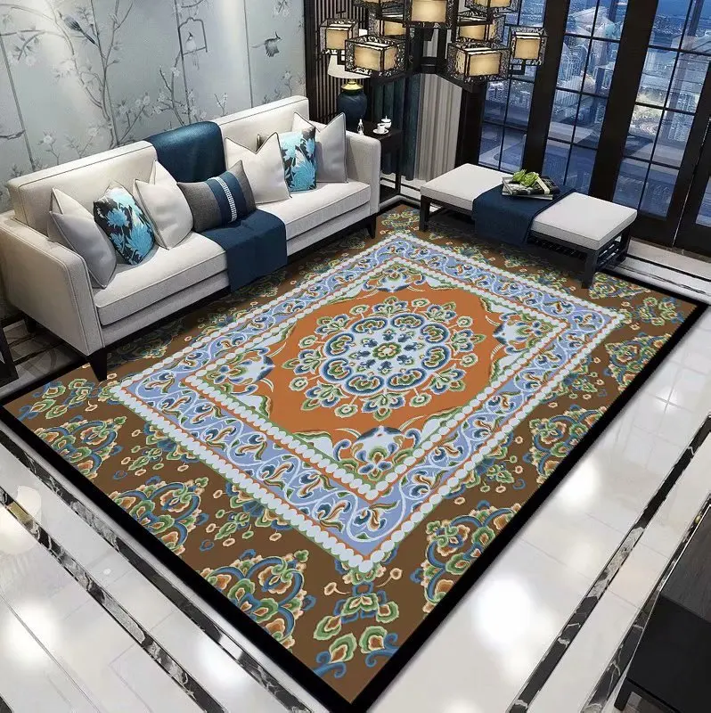 

European Court bedroom living room tea table carpet bed front room full of sofas European Persian rugs living room
