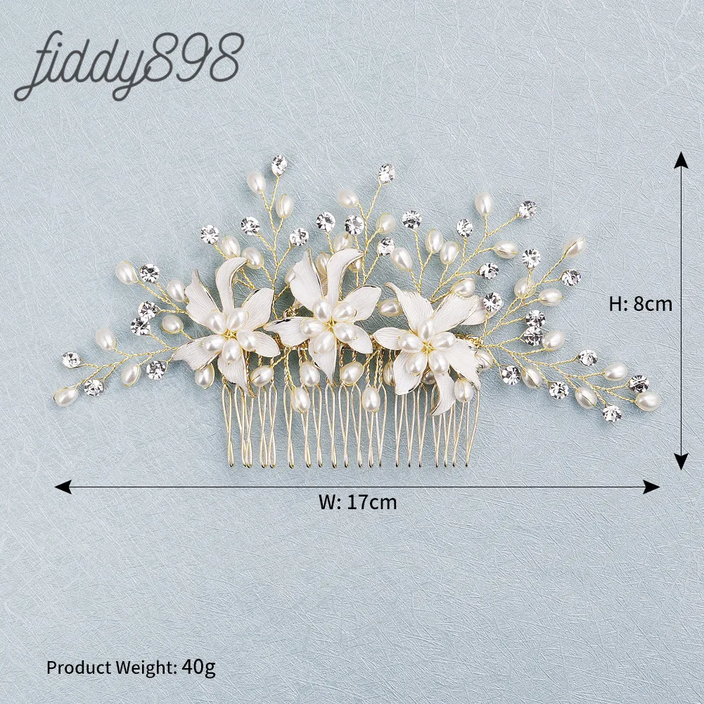Свадебные аксессуары для волос с жемчугом стразы цветок свадебные гребни tocados de