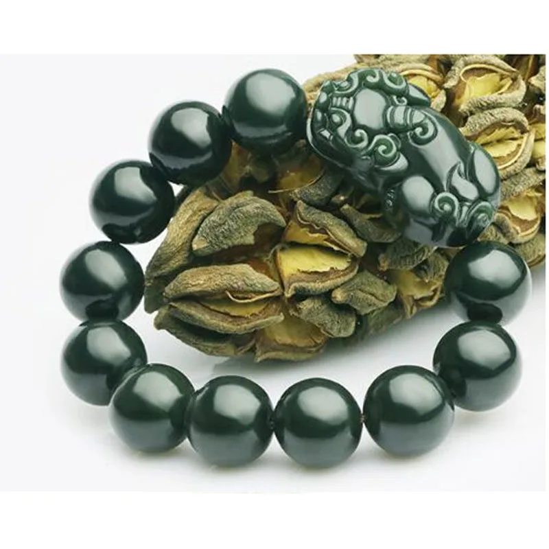 

Jade Bracelet Natural Hetian Qingyu Beads + Mink Bracelet Jewelry Men and Women's Fine Jewelry Qingyu Beads Mink Bracele