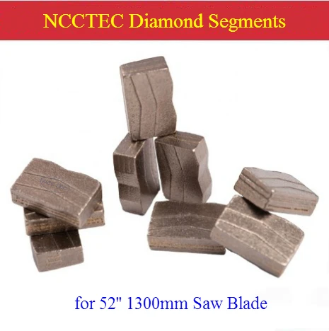 NCCTEC Diamond segments teeth heads for Diameter 52'' inch 1300mm Combination mine saw blade cutting bluestone 14/20mm Height