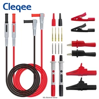cleqee p1033c 4mm banana plug multimeter test leads kit with alligator clips replaceable needles crocodile clamps test probes