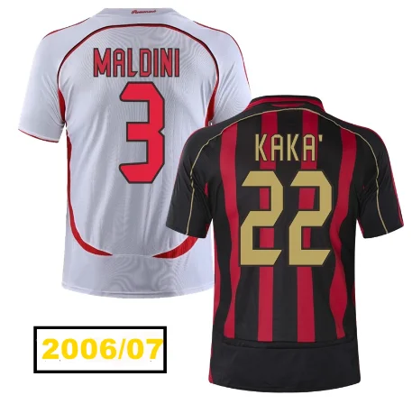 

2006/07 retro KAKA football jersey home and casual wear red/white black MALDILI INZAGHI football shirt CAMISETA in stock
