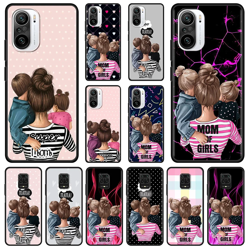 Phone Case For Xiaomi Redmi Note 11 8 9 10 Pro Max 9T 9S 8T 7 for redmi 9 9C 9A 9T 8 8A 7A Silicone Coque Super Mama Boy