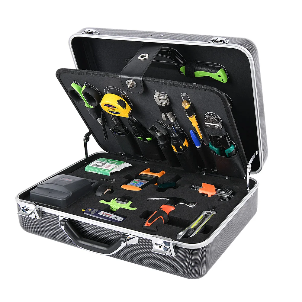 

Tool Kit Fibre optic Fusion Splicing Optical Fiber Terminal Tool kit FTTH Project Power Meter VFL Fiber Cleaver Fiber Stripper